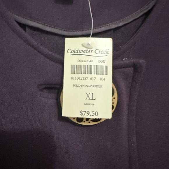 COLDWATER CREEK XL Boho Lagonlook Blouse Mandala statement BUTTONS Plum $79 - Picture 3 of 10